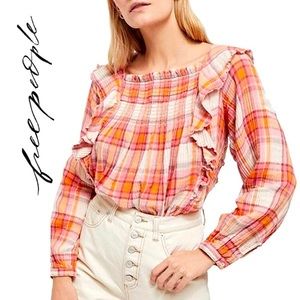 FREE PEOPLE Siena Plaid Pullover Top